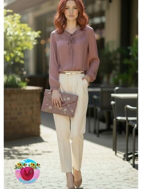 J.Crew Bohemian Blouse -in Pink Satin-Size XL- Like New $98 Retail